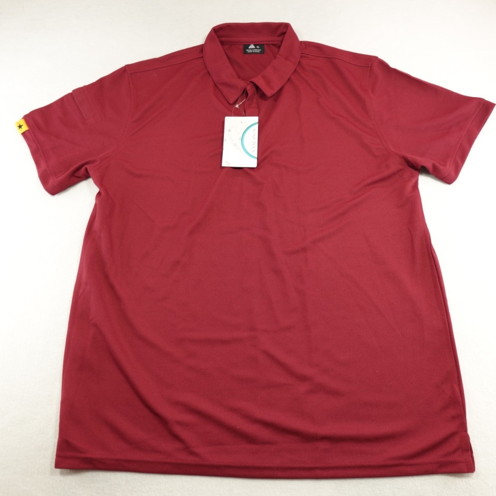 V VALANCH Polo Shirts Mens XL Maroon Performance Golf‎ Athletic NEW